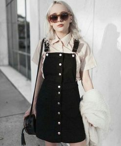 H&M Dungaree Black Pinafore Dress