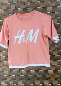 H&amp;M Coral Layered T-Shirt