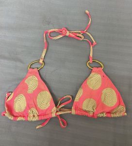 Pink Polka Dot Bikini Top