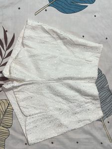 Women's White Eyelet Shorts