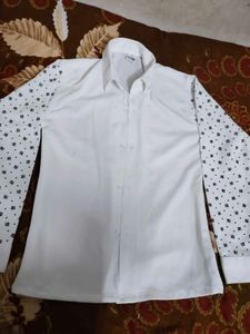 Stylish White Printed Sleeve Shirt