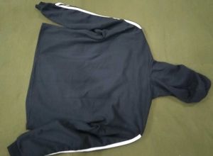 black Hoodie with White Stripes on side