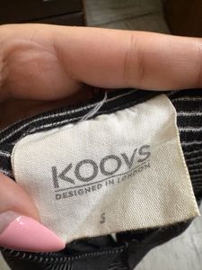 koovs Striped V-Neck Bodysuit