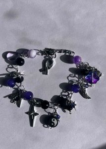 Gothic Purple Cluster Bracelet