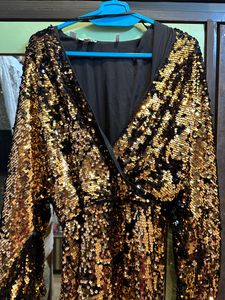Selected Sequins Wrap Party Dress