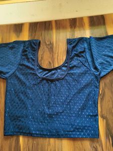 Navy Blue Textured Blouse
