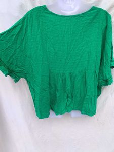 Flowy Green Boho Blouse