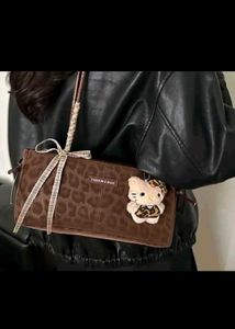 Leopard Print Crossbody Bag with Hello Kitty Charm