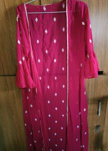 Elegant Pink Embroidered Kurta Set