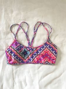 Vibrant Geometric Print Bikini Top