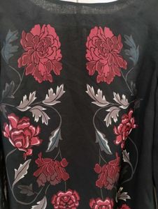 Sheer Floral Print Long Sleeve Top