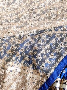 Blue &amp; Gold Lehenga Choli Set