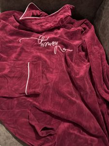 Cozy Burgundy Velvet Sleep Shirt