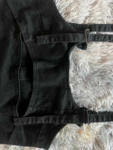 Black Denim Corset Top