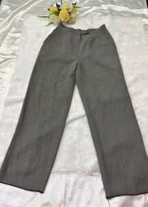 Classic Grey Wide-Leg Trousers