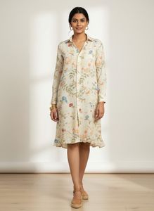 Zara Floral Print Shirt Dress