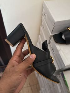 Chic Black Heeled Mules