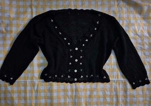 Cute Black Crochet Top