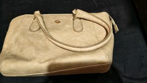 Stylish Taupe Faux Leather Handbag