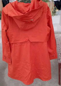 Orange Hooded Trenchcoat