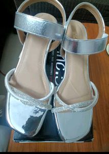 Inc. Sparkling Silver Flat Sandals