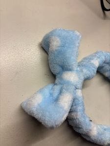 Fluffy Blue Polka Dot Headband