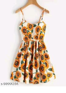 Sunflower Print Crisscross Back Skater Dress
