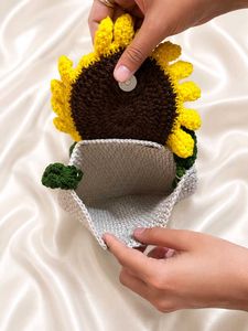 Handmade Crochet Sunflower Crossbody Bag