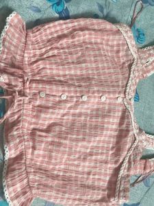 Cute Pink Gingham Crop Top