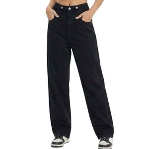Classic Black Wide Leg Jeans for Women