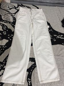 Stylish White Wide Leg Jeans