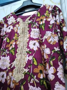 Maroon Floral Print Kurta and pant