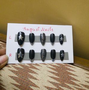 Black and silver nails