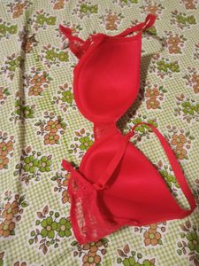 36C Red Padded Lace Bra