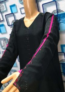 Elegant Black Abaya Burqa Latest Designer Pc