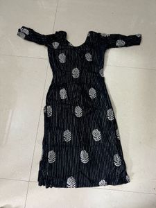 Black &amp; White Printed Kurta