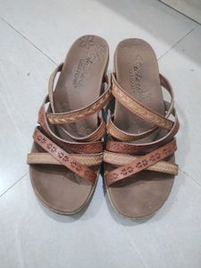 Stylish Brown Wedge Sandals Skechers...