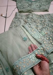 Embellished Mint Green Lehenga Choli Set