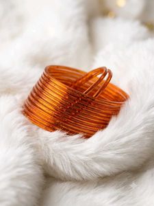 Orange metal Bangles Set