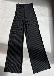 High Waist Gold &amp; Black Striped Wide Pants