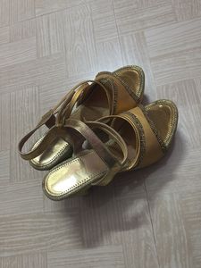 Elegant Gold Wedge Sandals