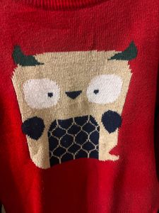 cute Red Owl Sweater