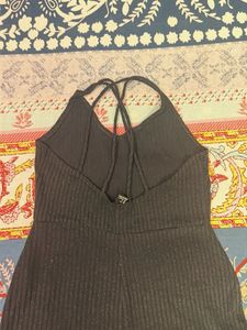 Black Ribbed Jumpsuit