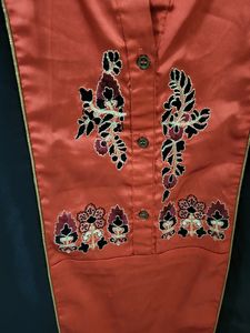 Satin Silk Black Kurti