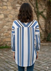 Striped Button-Down Top