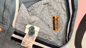 Combo of mens casual trousers- blue and biege