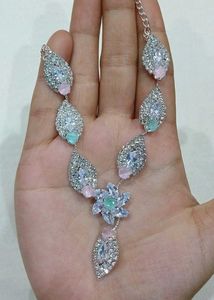 Pastel Pink, Mint Green Necklace &amp; Earrings Set🤍