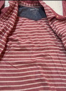 Pink Denim Blend Button-Up Shirt- clearance