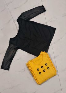 yellow frock & black inner