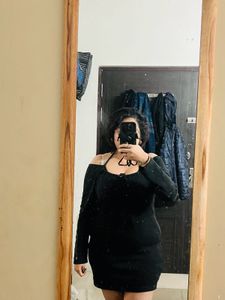 Cross Bow Black Dress